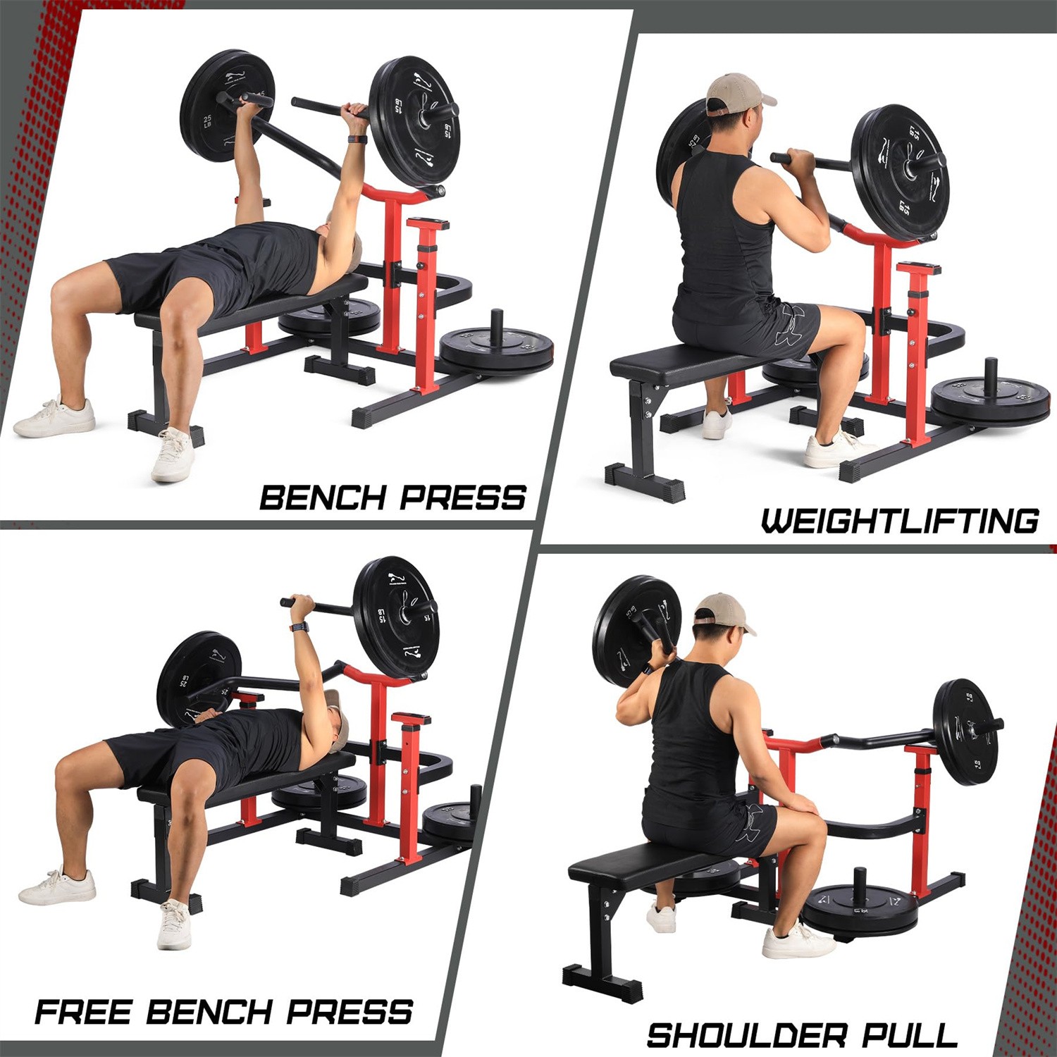 ✔️Chest Press Machine Weight Bench Press Machine Adjustable Flat Incline Bench U