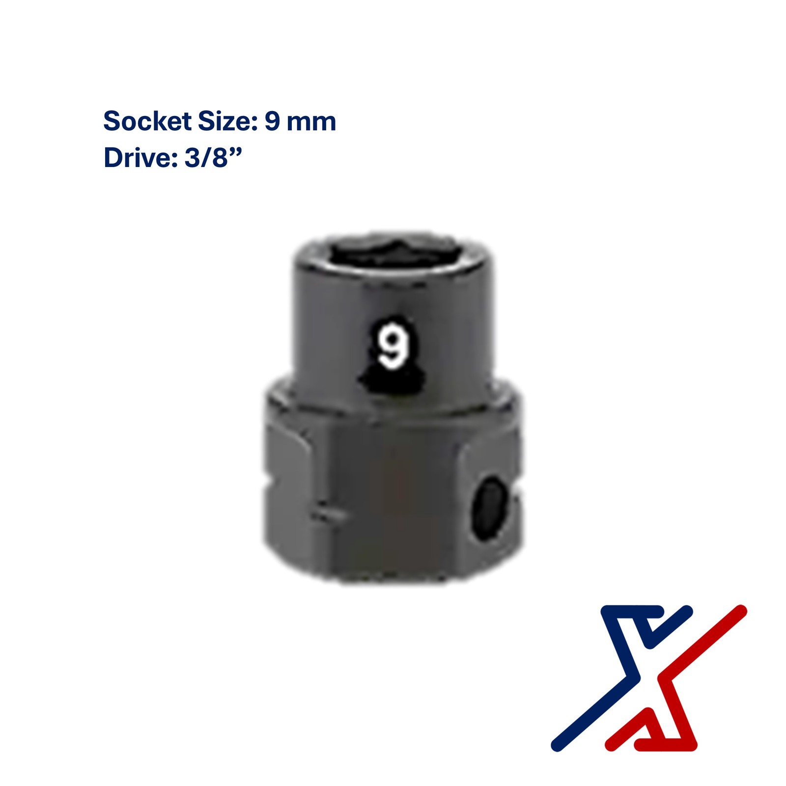 9mm. x 3/8" Drive Nano Socket / Stuby Socket by X1 Tools