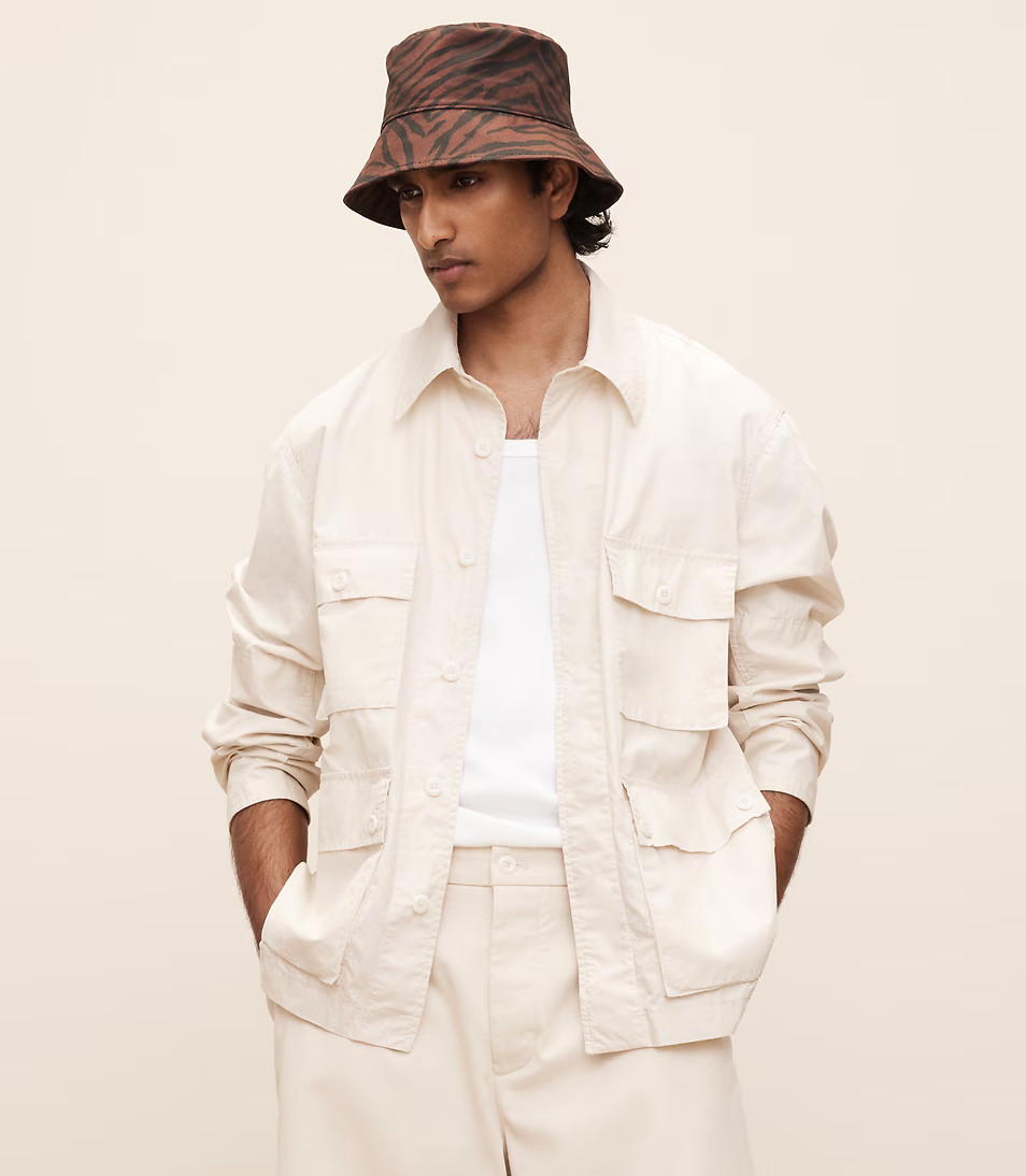 Banana Republic x The White Lotus Field Shirt-Jacket Ecru Poplin sz S New $180