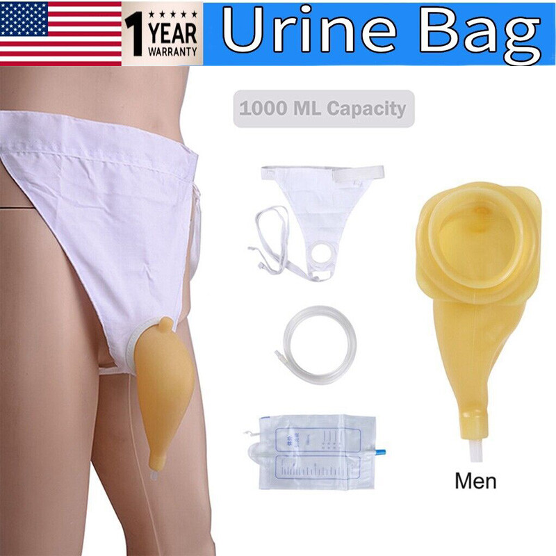 Reusable Male Urinal Leg Bag Urine Funnel Pee Holder Collector With Catheter-USA