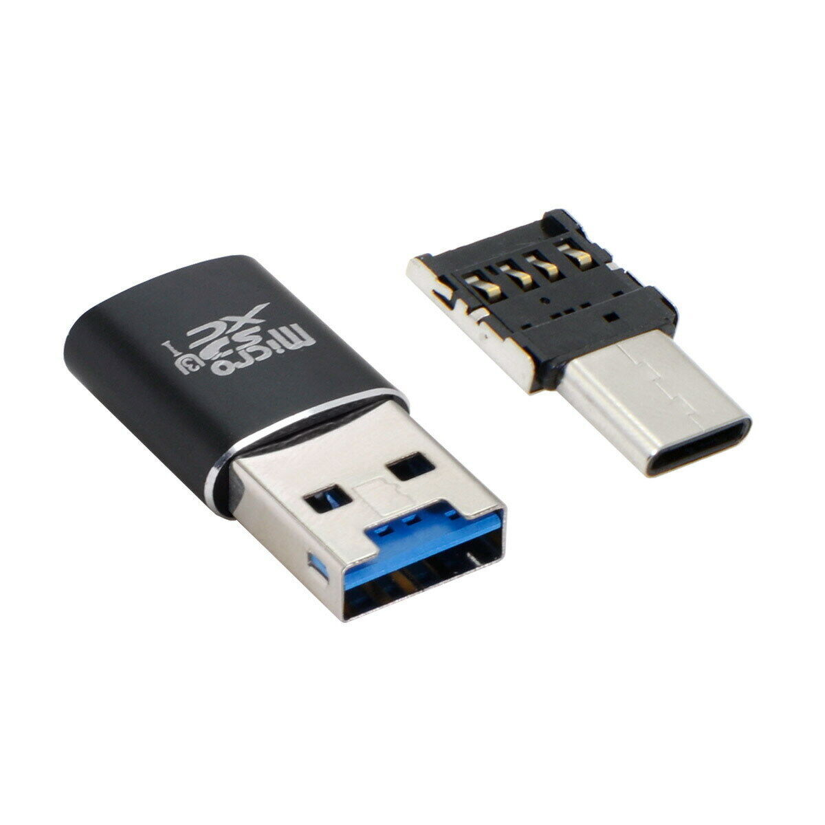 USB 3.0 to Micro SD SDXC TF Card Reader with Micro USB-C Type-C OTG Adapter