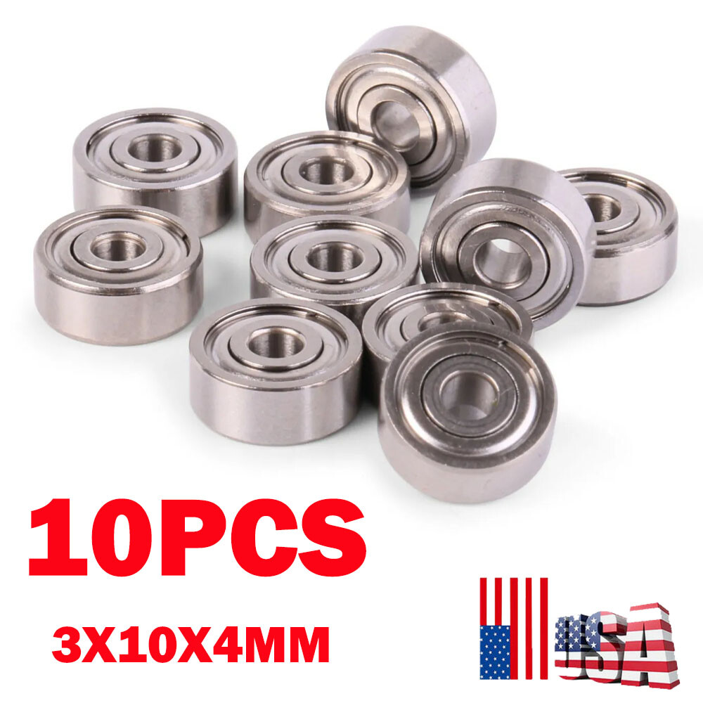10 Pack 3x10x4mm Stainless Fishing Reel Ball Bearing 623ZZ US