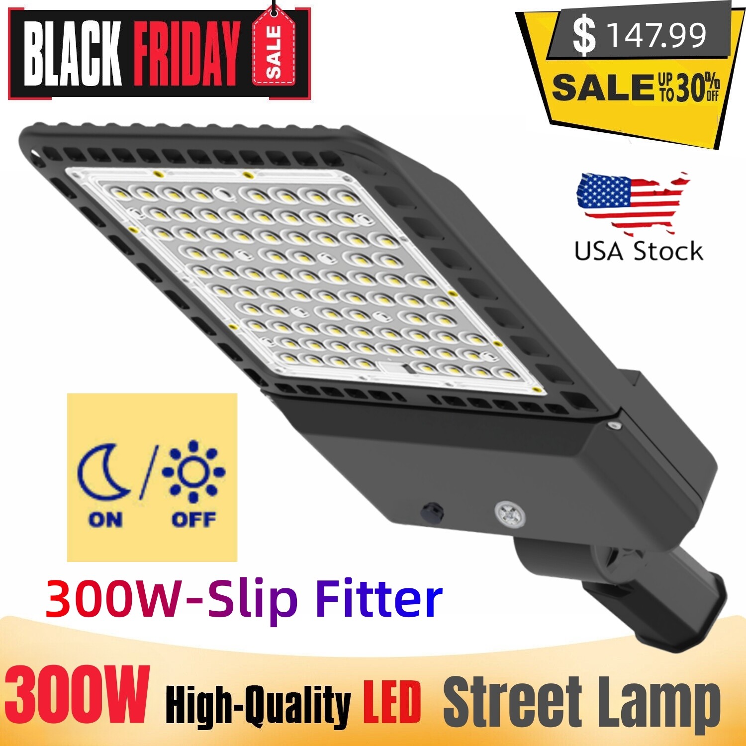 300W LED Street Area Light Shoebox Outdoor LED Parking Lot Pole Light Waterproof