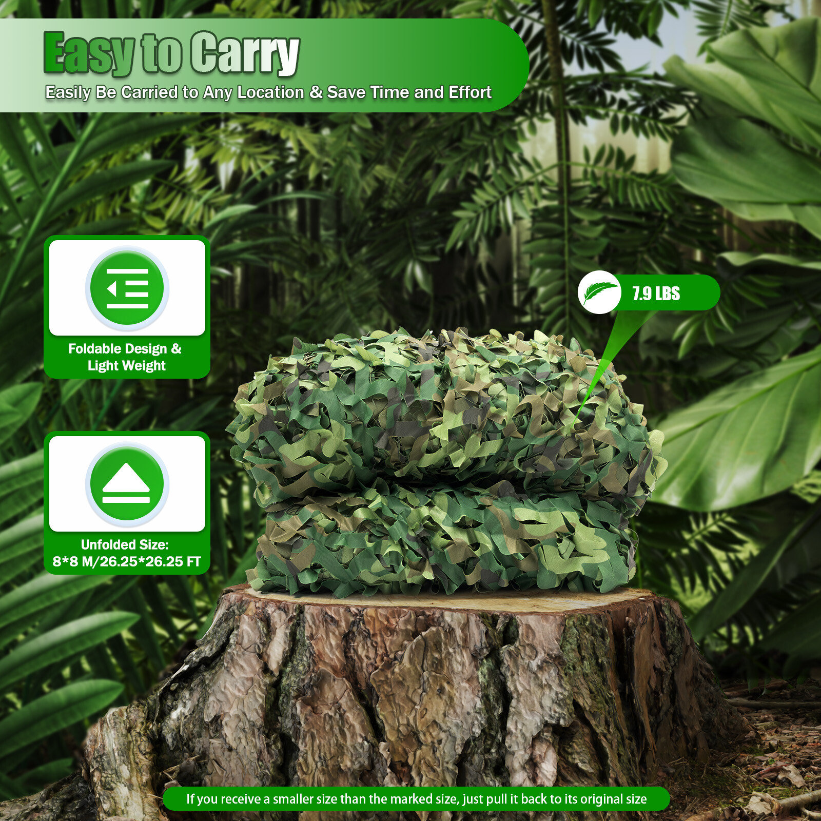 26 x 26ft Camouflage Netting Woodland Net Camo Net For Military Camping Hunting