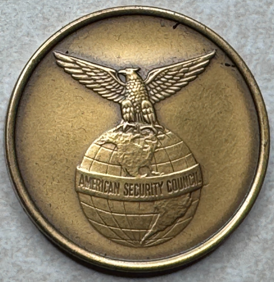 American Security Council Peace Through Strength Medal Token T6017