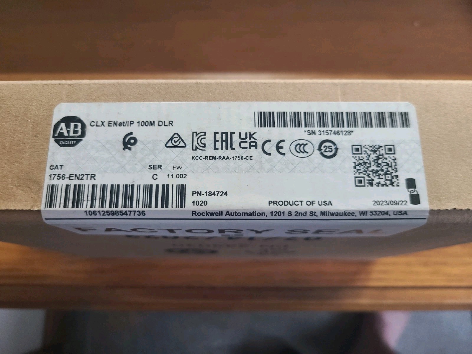 Allen Bradley, 1756-EN2TR, 2 Port ENET IP Module Card CLX Communications Hi-Cap