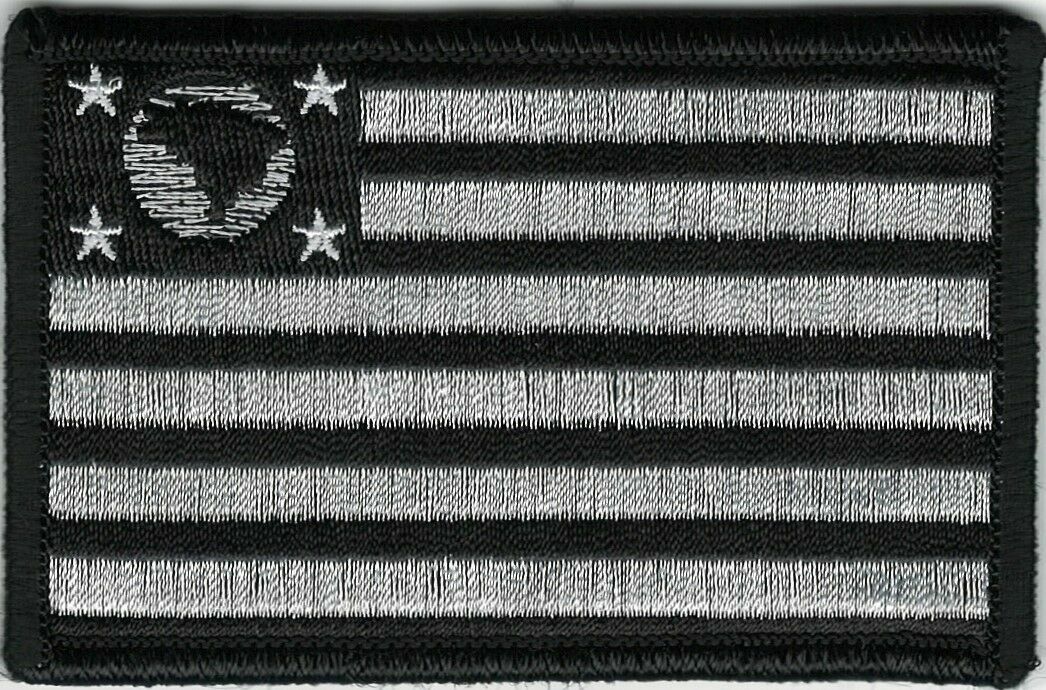 Black White Flag of Sao Paulo Brazil Brasil Patch Fits For VELCRO® BRAND Loop Fa