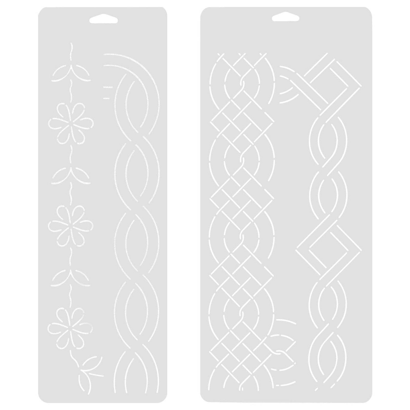 Clothing Quilting Template 2Pcs Stencils, 46.00X15.40X0.10CM, White