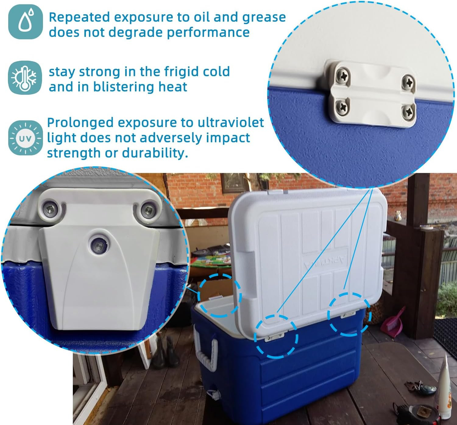 Cooler Hinge and Latch Replacement Kit for Igloo,Repair and Replace Cooler Compo