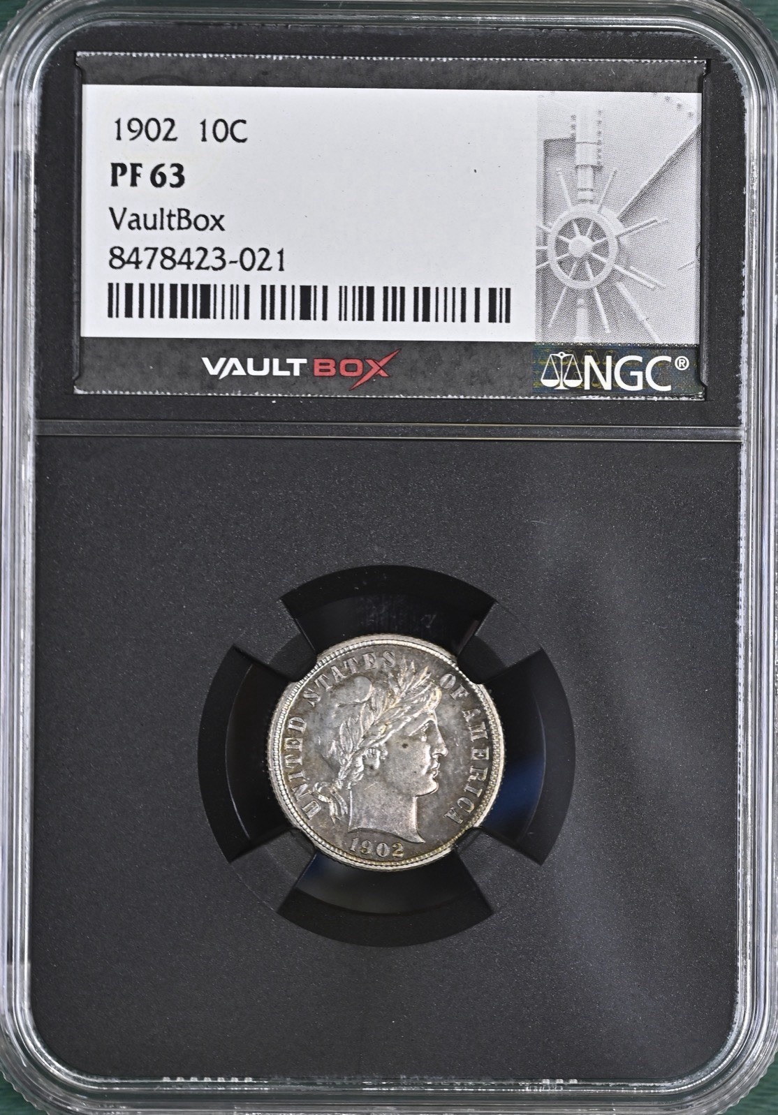 1902 Barber Silver 10¢ NGC PF 63 DL37