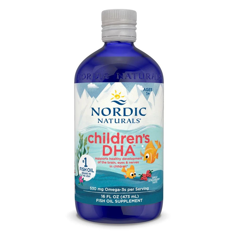 Nordic Naturals Children's DHA Liquid - Strawberry Flavored Kids Fish Oil, 16 Oz