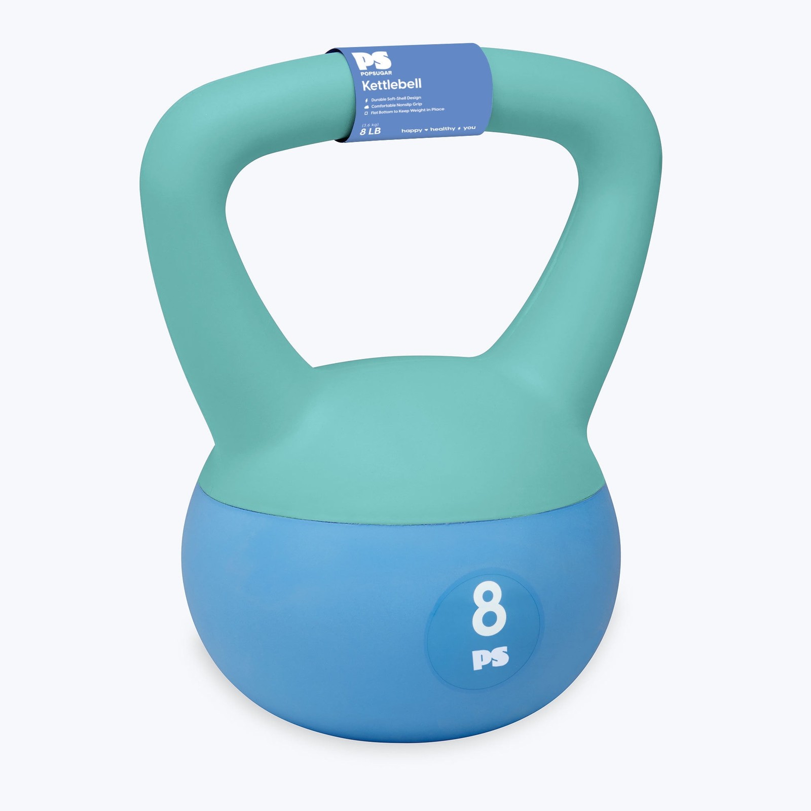 Popsugar 8lb Kettlebell, Soft Shelled, Blue