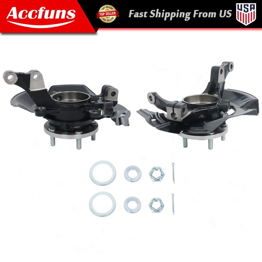 2× Front Side Steering Knuckle & Wheel Hub Bearing Assy For Hyundai Sonata 2011