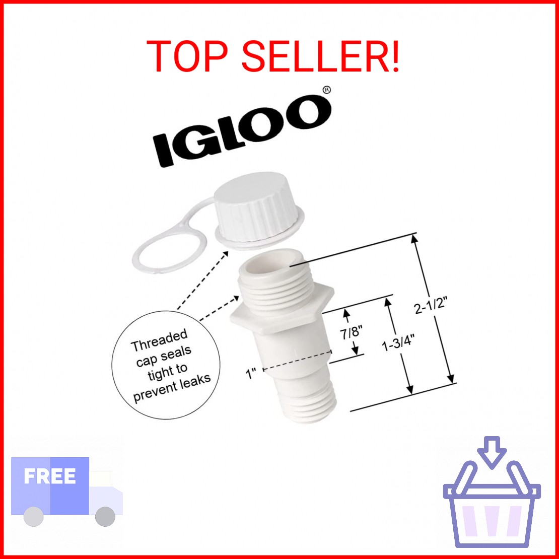 Igloo Replacement Threaded Drain Plug
