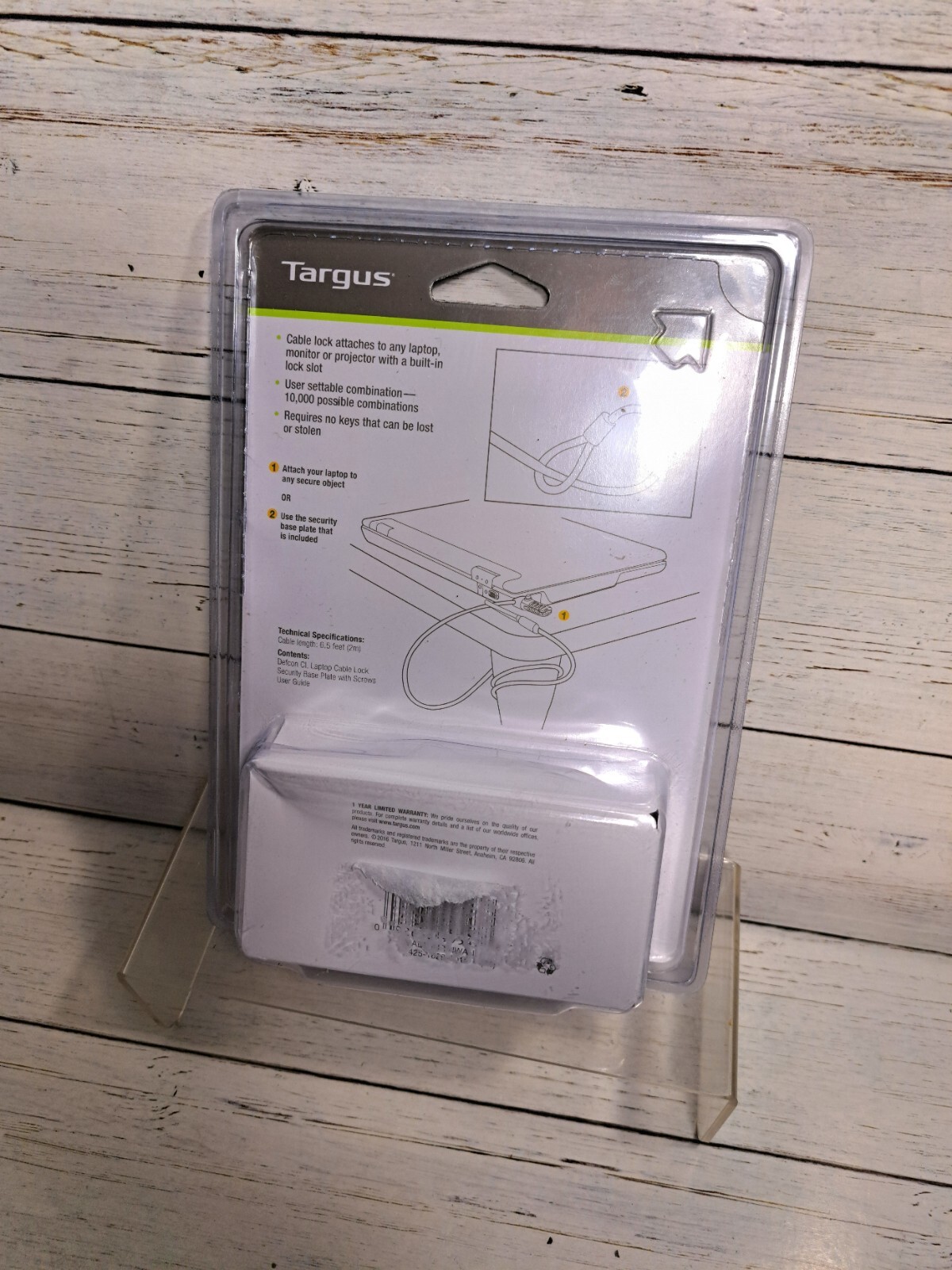 T-Lock Resettable Combo Cable Lock for Laptop Computer and Desktop