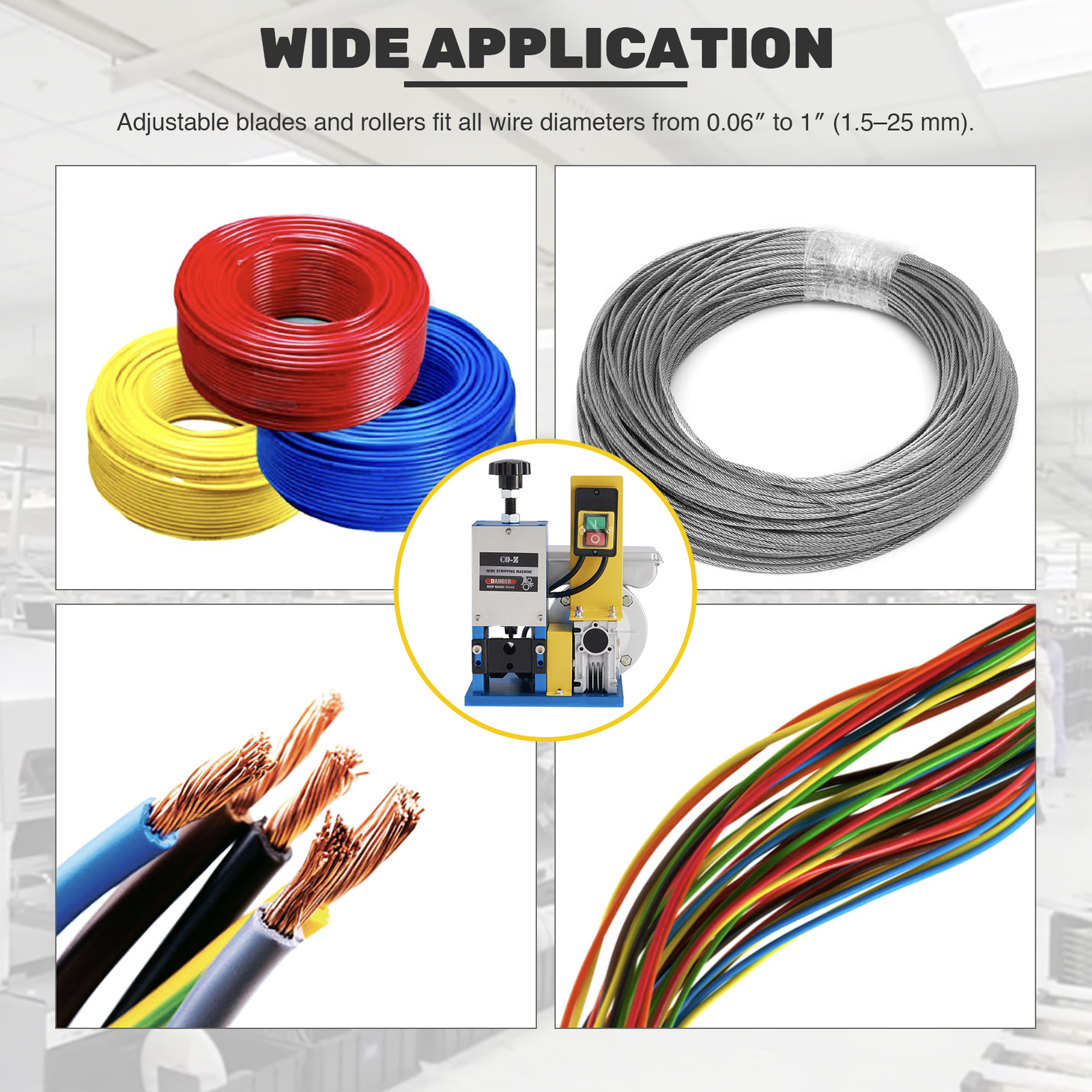 Electric Wire Stripping Machine Copper Cable Peeling Stripper Metal Recycle Tool
