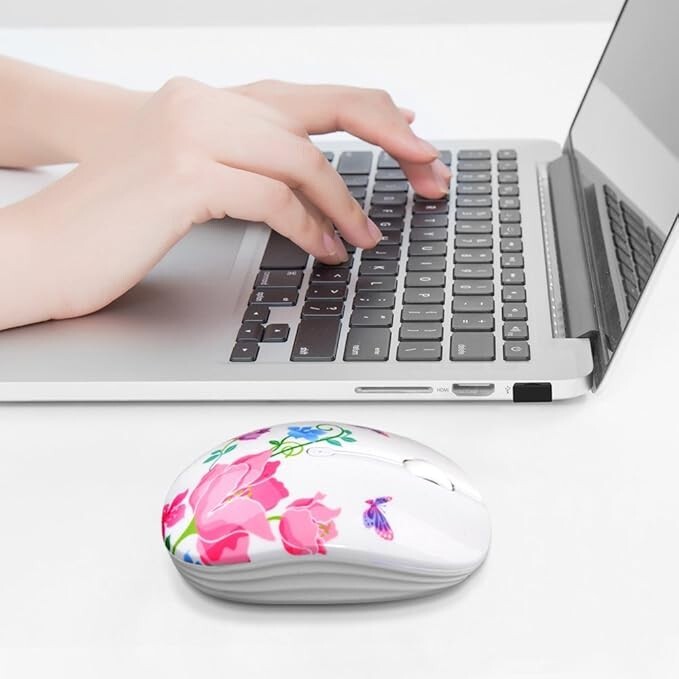 Wireless Mouse with Nano Receiver for PC Less Noise,Portable Mobile Optical Mice