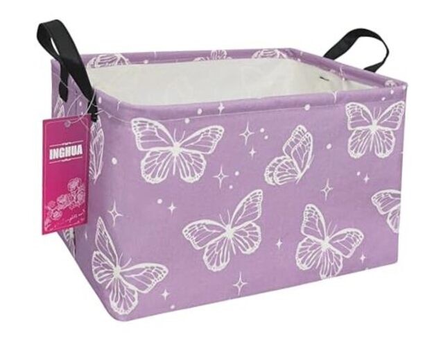 Rectangular Storage Basket Fabric Organizer Bin for Rec-butterfly