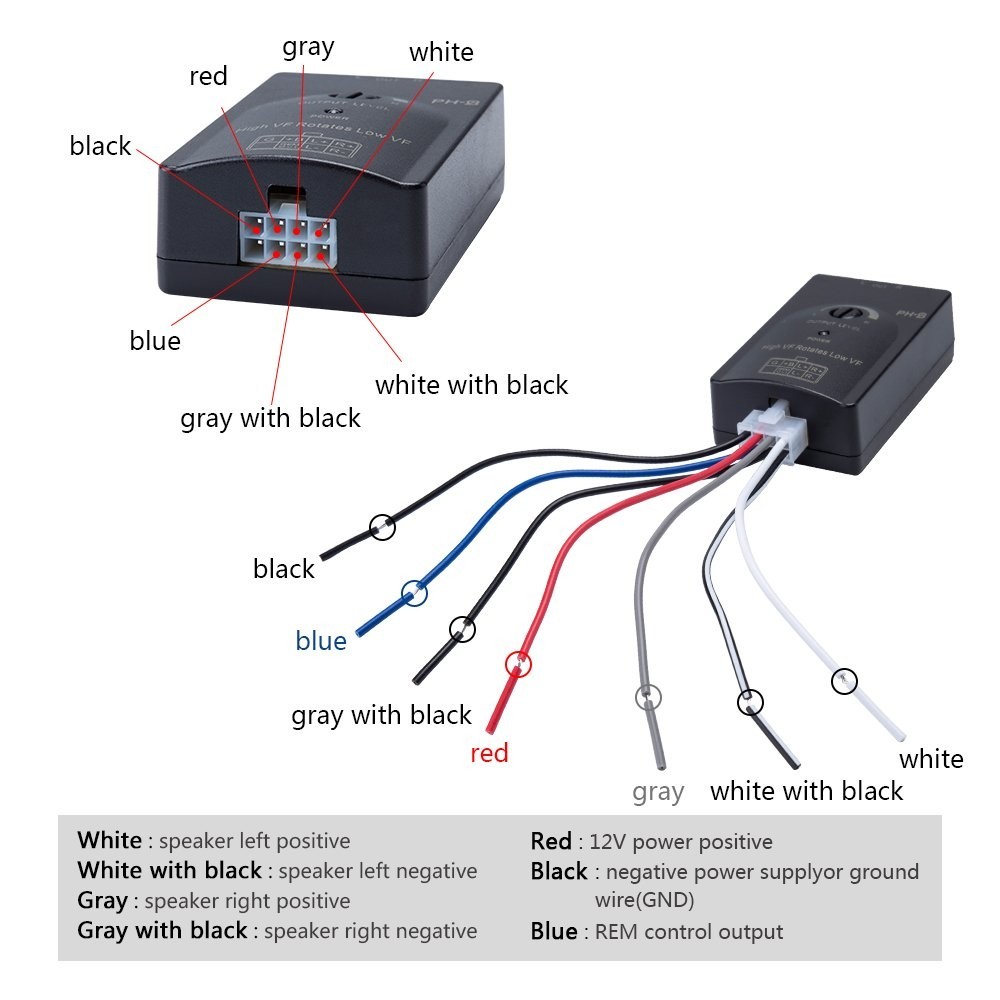 Adjustable Car Audio RCA Converter – Optimize Bass Levels & Install with Ease