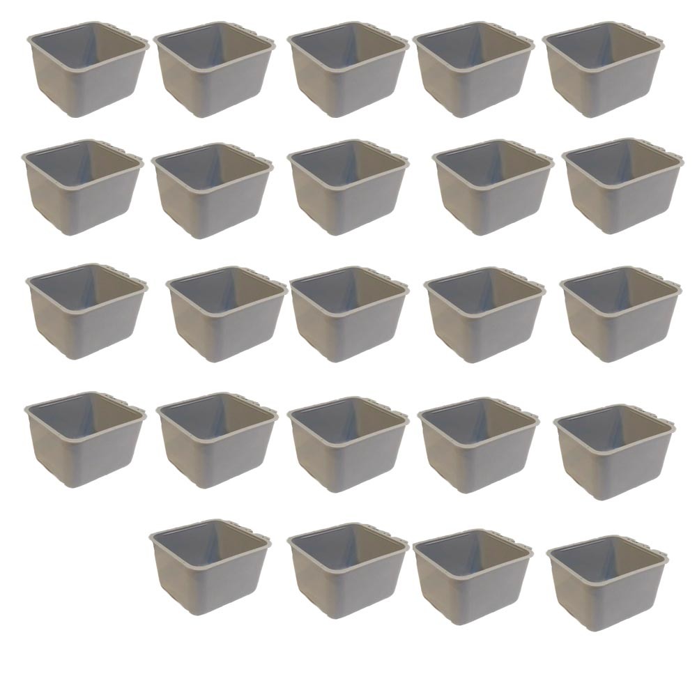 (Pack of 24) Gray Cage Cups hold 1 Pint / 16 fl oz to Hang Feed & Water for Pets