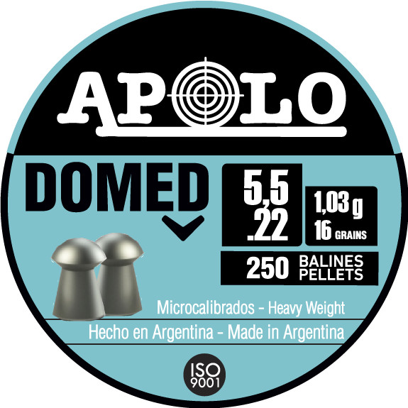 APOLO Competition 250 Count PRECISE DOMED 5.5mm .22 Caliber Airgun Pellets