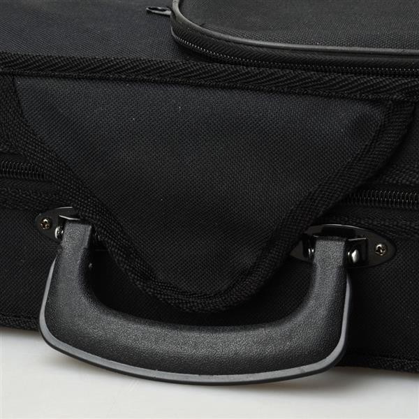 Violin Case Durable Triangle Shape Black with Soft Beige Lining Fits 4/4 Size