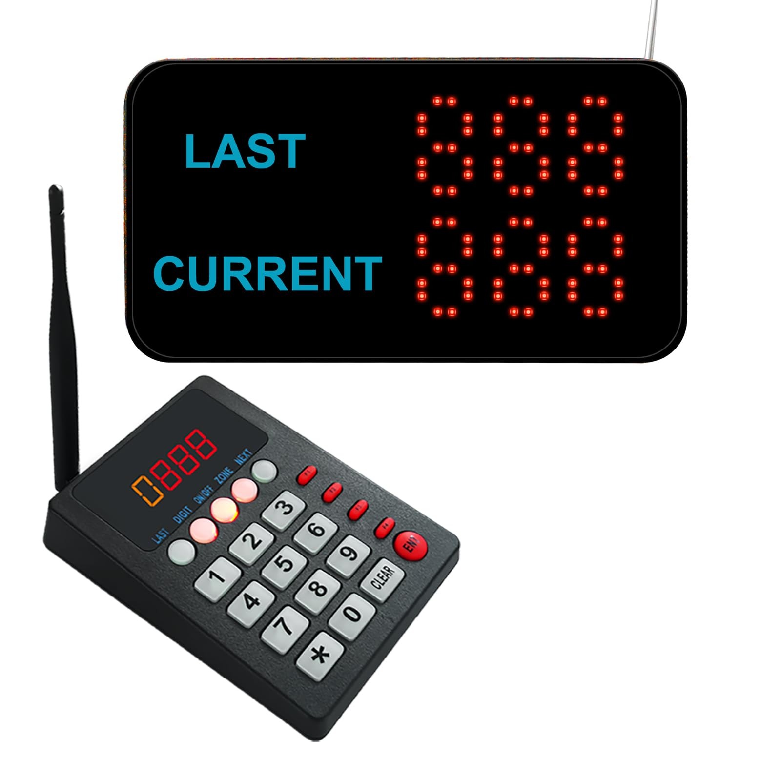 Wireless Calling System Queue Pager Restaurant Hospital Cafe 1 Display 2 Pagers