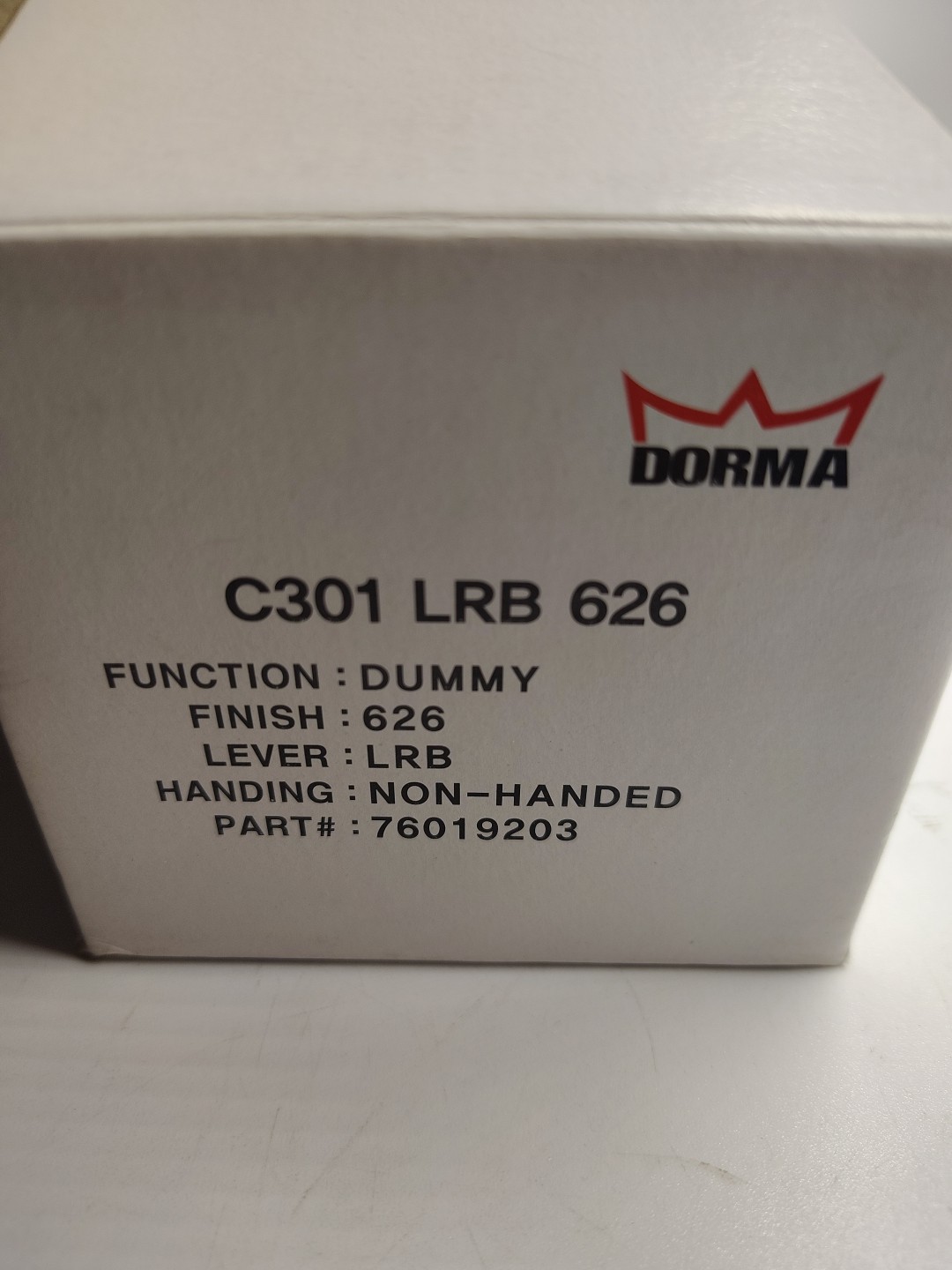Dorma C301 LRB 626 Non-Handed Dummy Door Lever BRUSHED CHROME