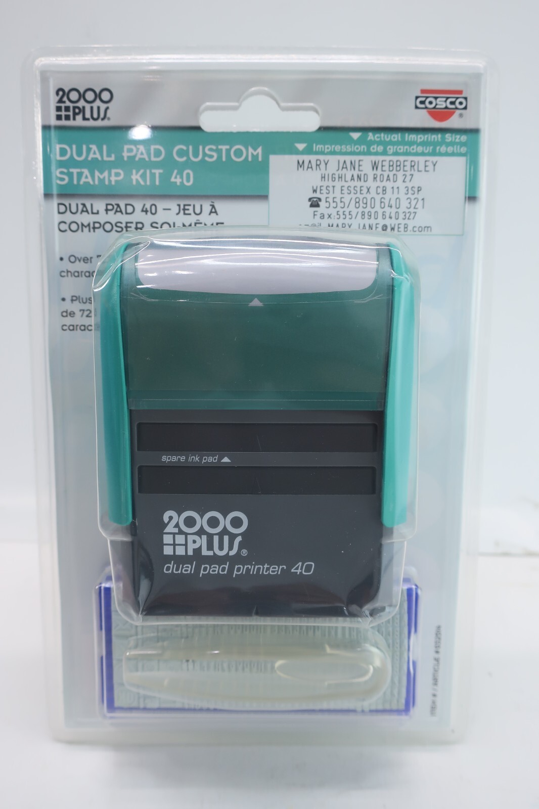 Cosco 2000 Plus Dual Pad Printer 40 Custom Stamp Kit 40 Item #032514 Sealed
