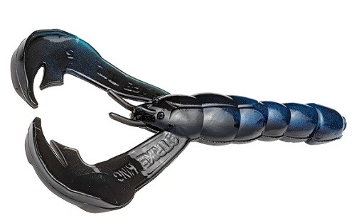 Strike King Rage Tail Craw Black Blue Swirl 4"-7 pack