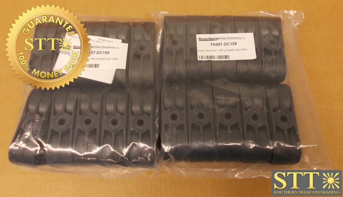 TH497-DC158 ROSENBERGER 2 CLAMP SUPPRT BLOCK 1 5/8" CORR COAX 10PK NEW(LOT OF 2)