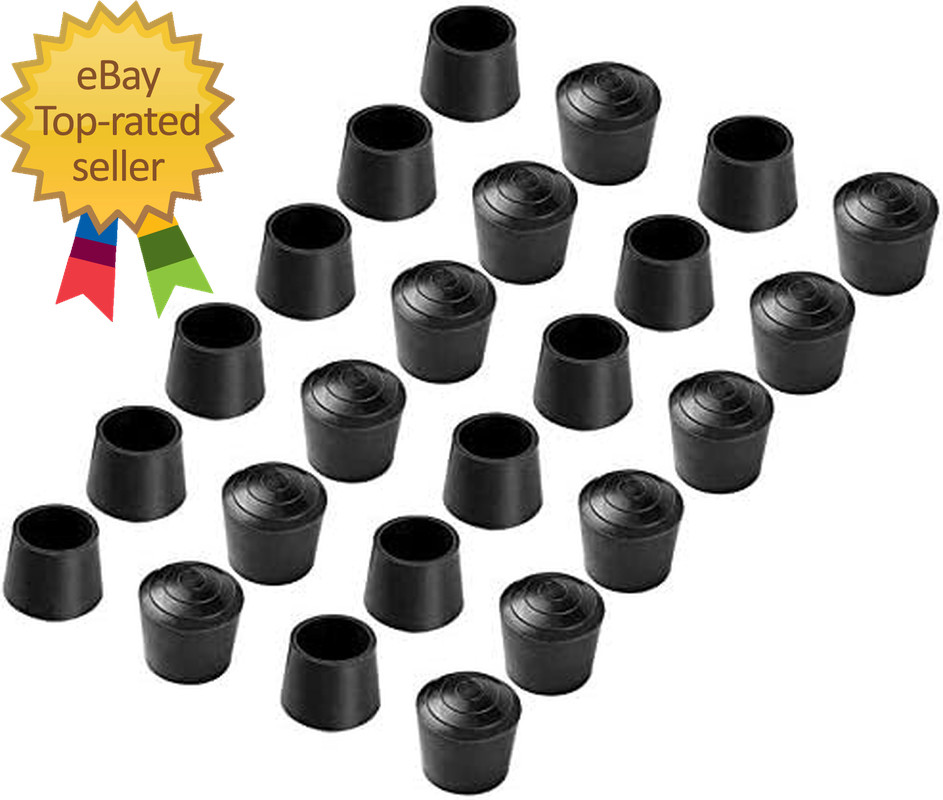 50Pcs Chair Leg Cap Tips  7/8 Inch Rubber Black round anti Slip Caps Chair Legs