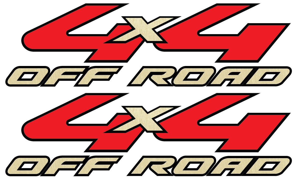 2008-2010 Vinylmark 4x4 Off Road Decals for Ford (F250, F350) Super Duty GOLD