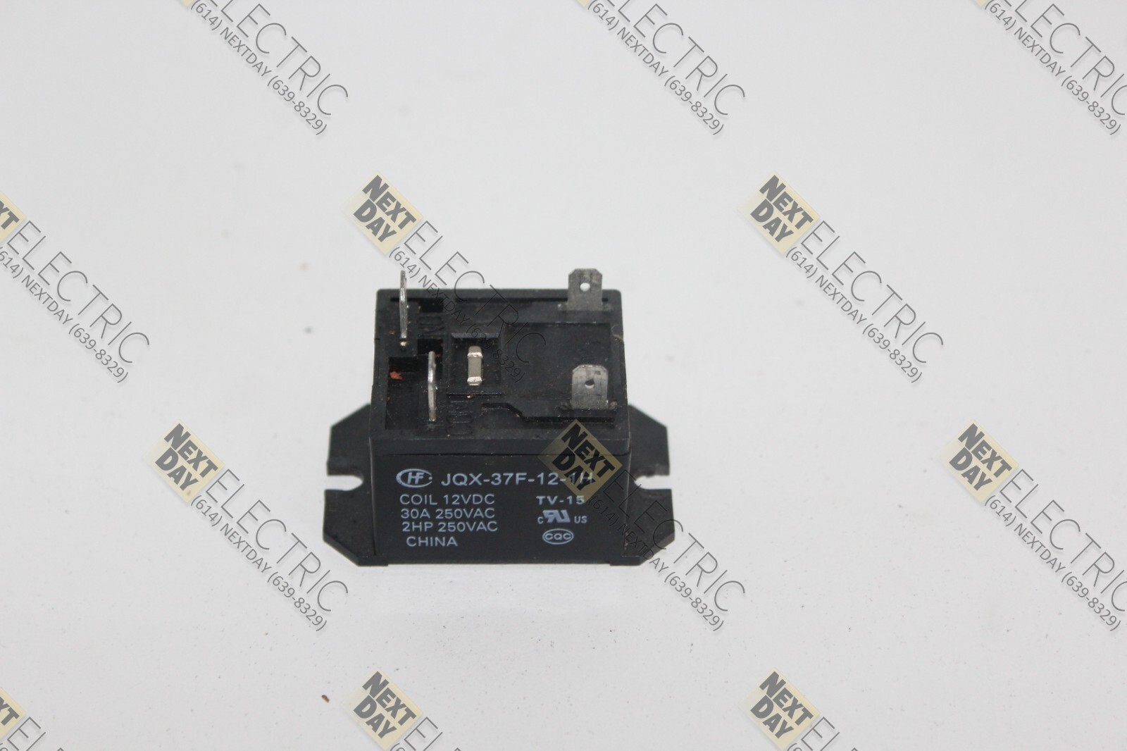Hongfa, JQX-37F-12-1H, TV-15, HF37F 012-1H,  Relay 12vdc 30a 250vac 2hp