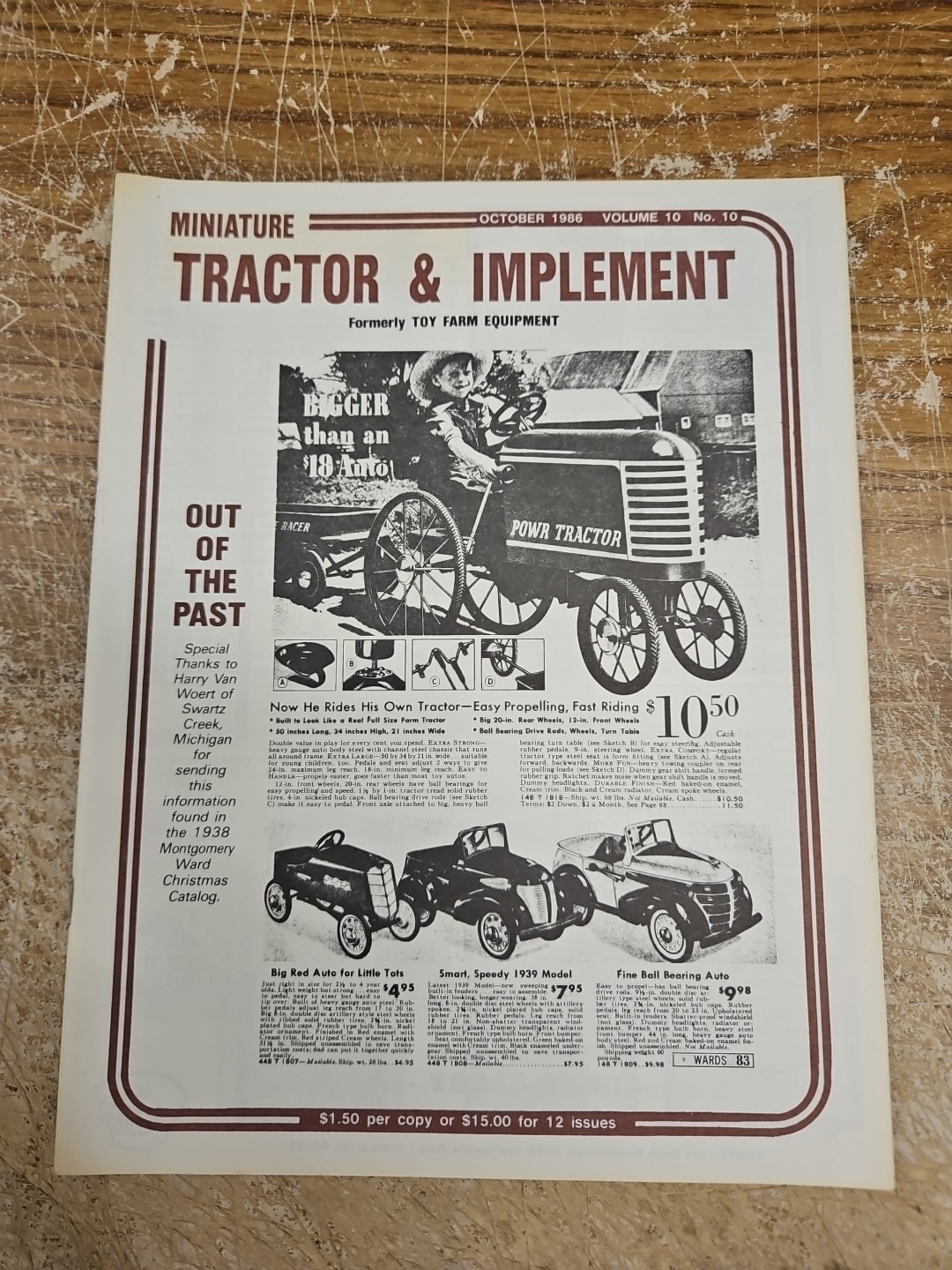 Miniature Tractor & Implement Magazine Oct 1986 Out of the Past
