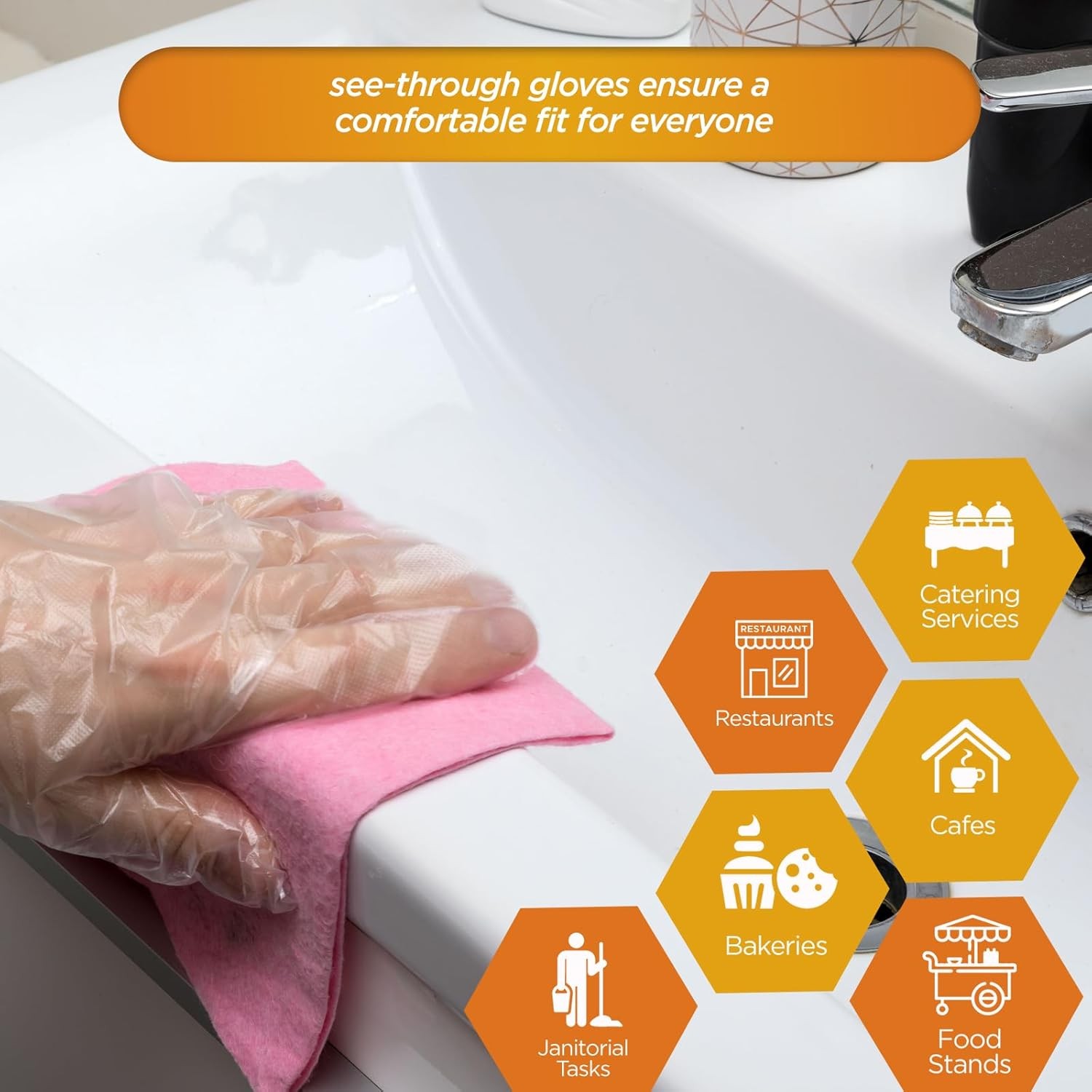 Clear Food-Prep Poly Gloves |Multipose Latex-Disposable