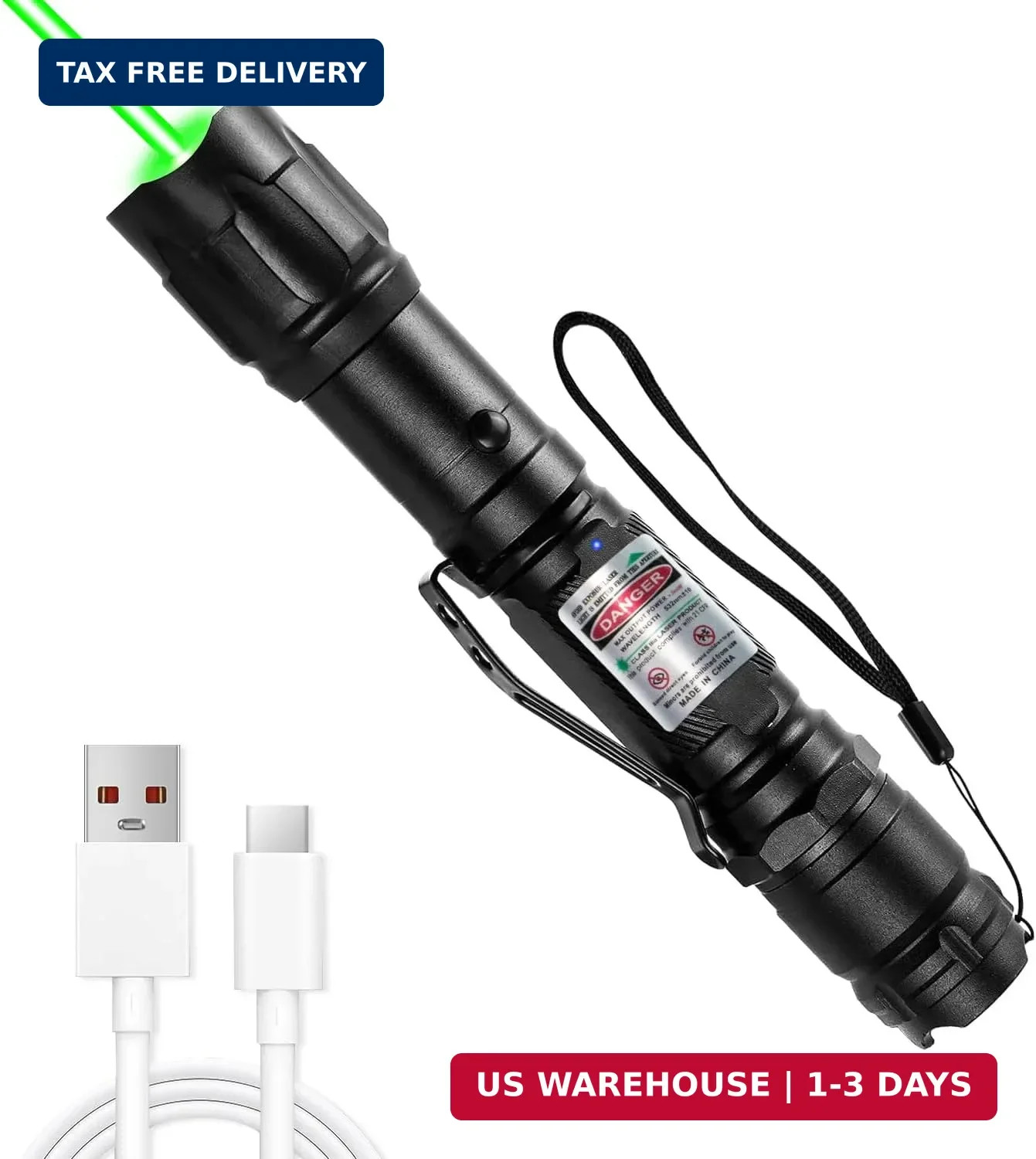 Rechargeable Green Laser Pointer, Long Range Laser Pointer Pen High Power