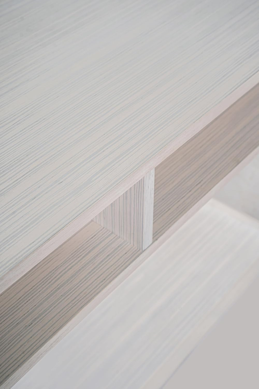 Stylish Cambria Console Table in Zebrano Whitewash Finish