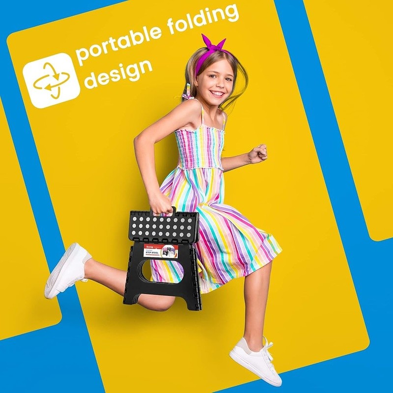 Heavy Duty Foldable Step Stool Portable Anti Slip Grip Kitchen Bathroom Office