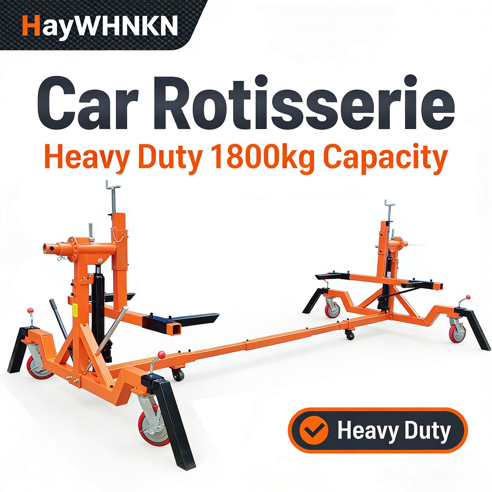 1.8T Commercial Auto Body Rotisserie Mobile Car Rollover Stand Adjustable Length