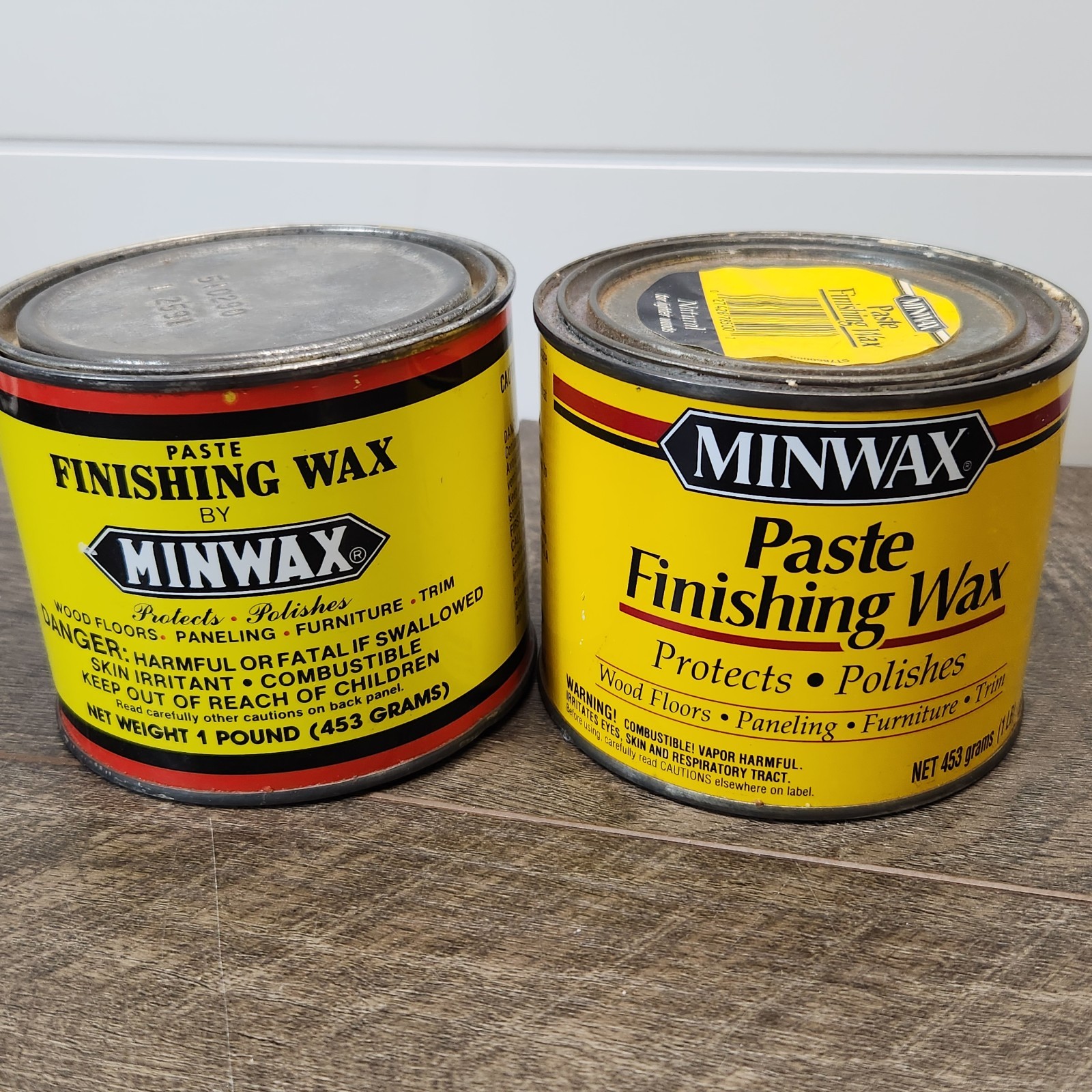 Vtg Minwax Paste Finishing Wax (2) 1 Pound Cans Original Formula 1990s