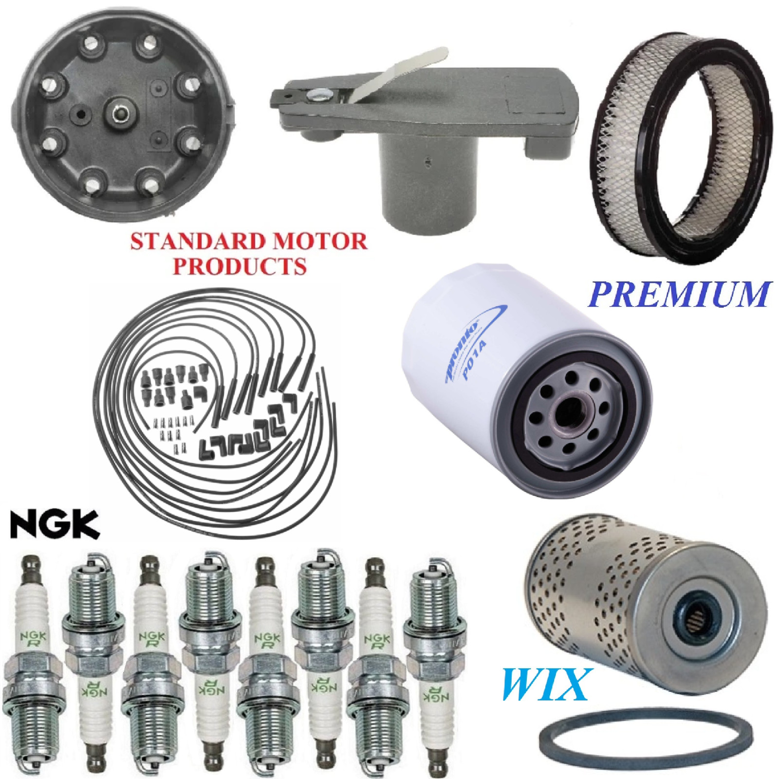 Tune Up Kit Filters Cap Wire Spark Plugs For DODGE D300 PICKUP V8 5.2L 1969