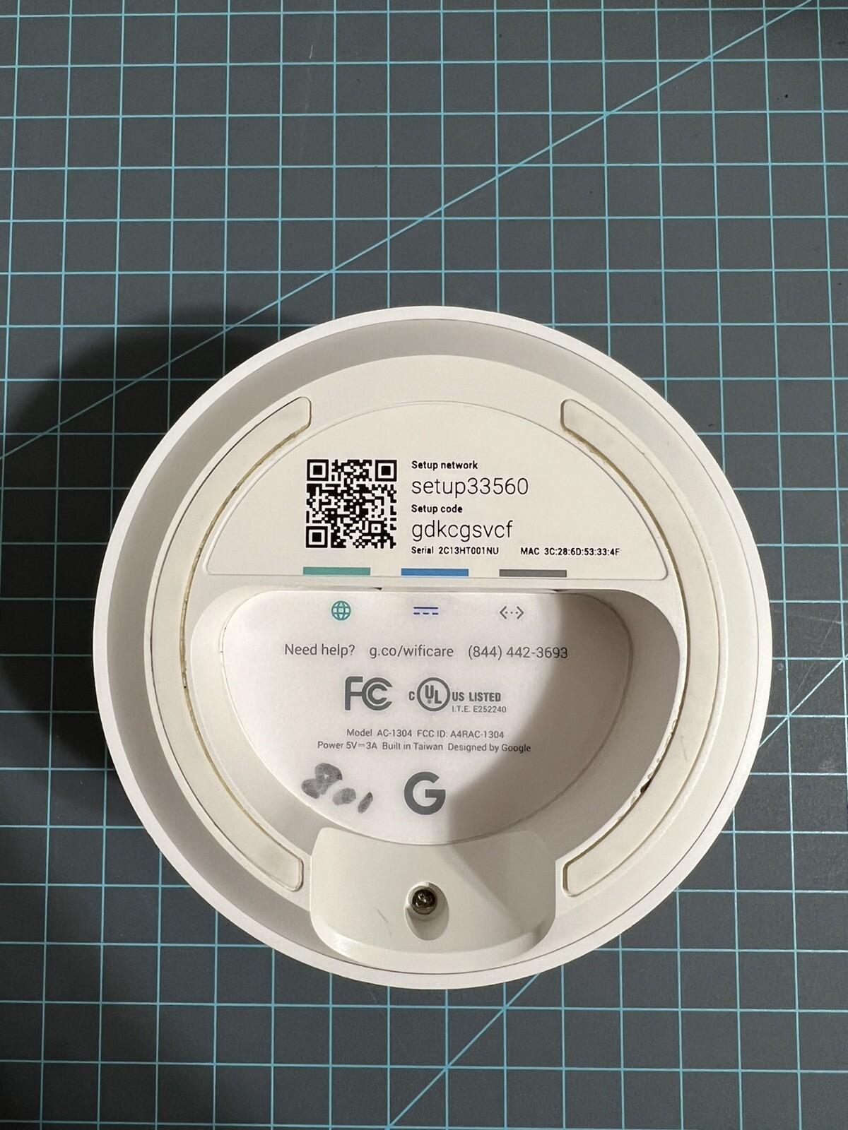 Google AC-1304 WiFi System AC1200 Mesh Router Unit only