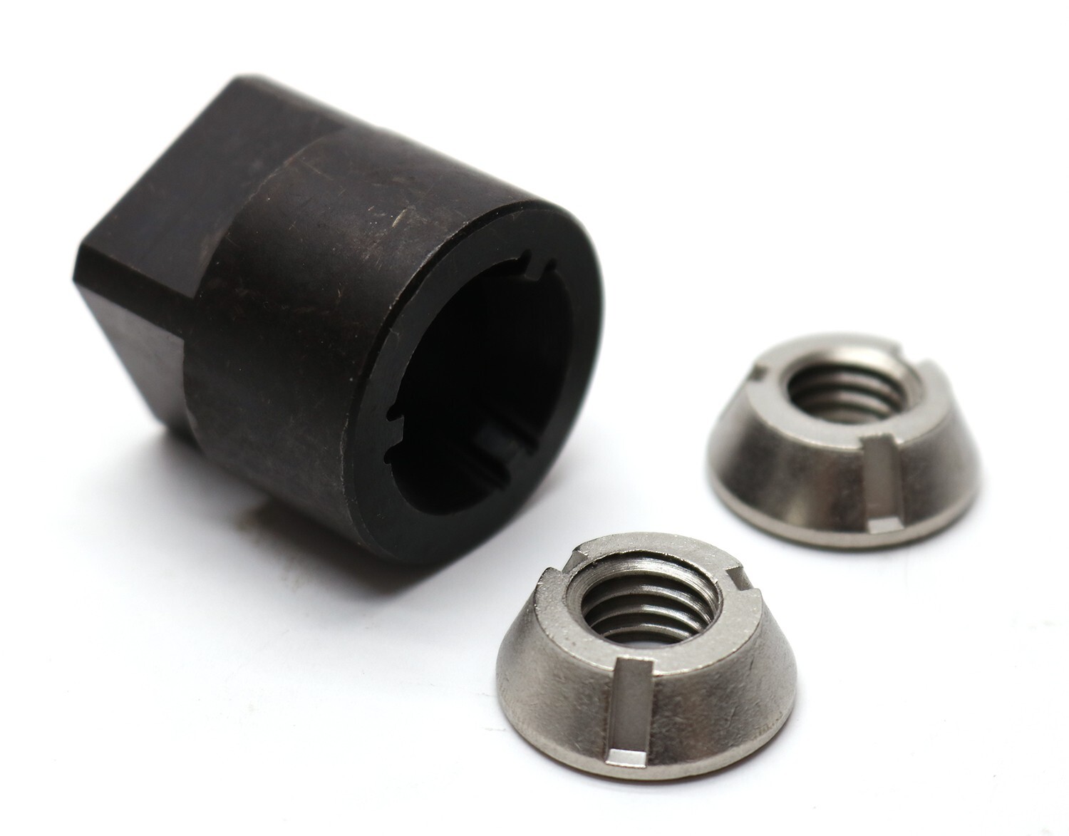 NEW 1/2-13 T-Groove Tamper Proof Security Nuts x 2 & Tool Socket Stainless Tri