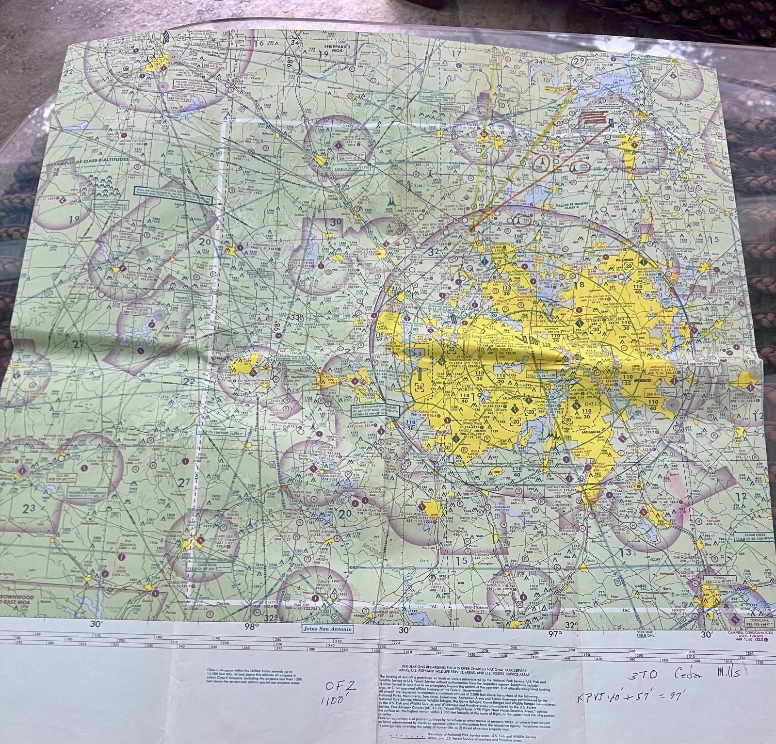 Dallas-Ft Worth Sectional Aeronautical Chart 2012
