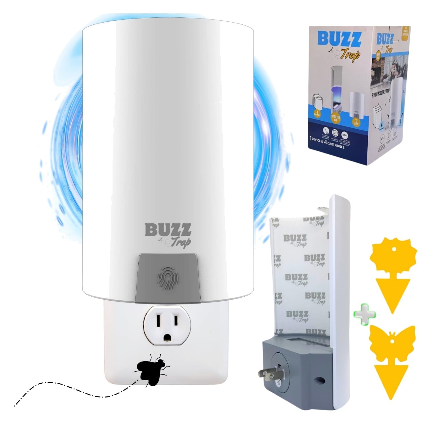 Highly Effective Indoor Fly Trap with UV Light & 4 Refills for Complete Control