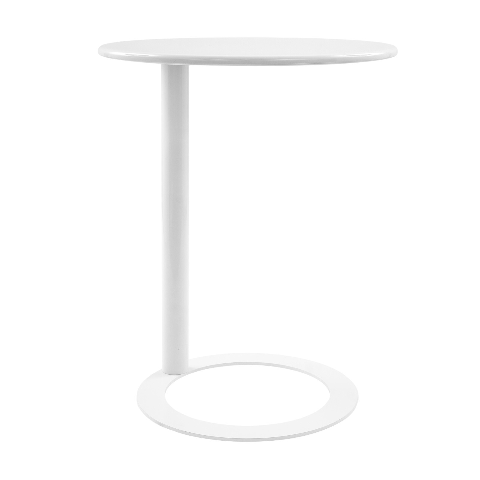 Round Side Table with O-Shaped Base - Stylish, Space-Saving Design