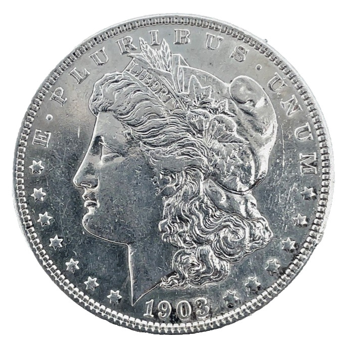 1903 Morgan Dollar  AU- About Uncirculated 90% Silver $1 US Coin # 2908