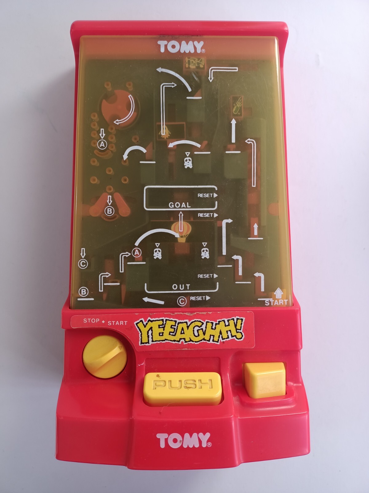Retro Tomy YEEAGHH! Obstacle Course Pinball 1990 Toy Game PARTS OR REPAIRS