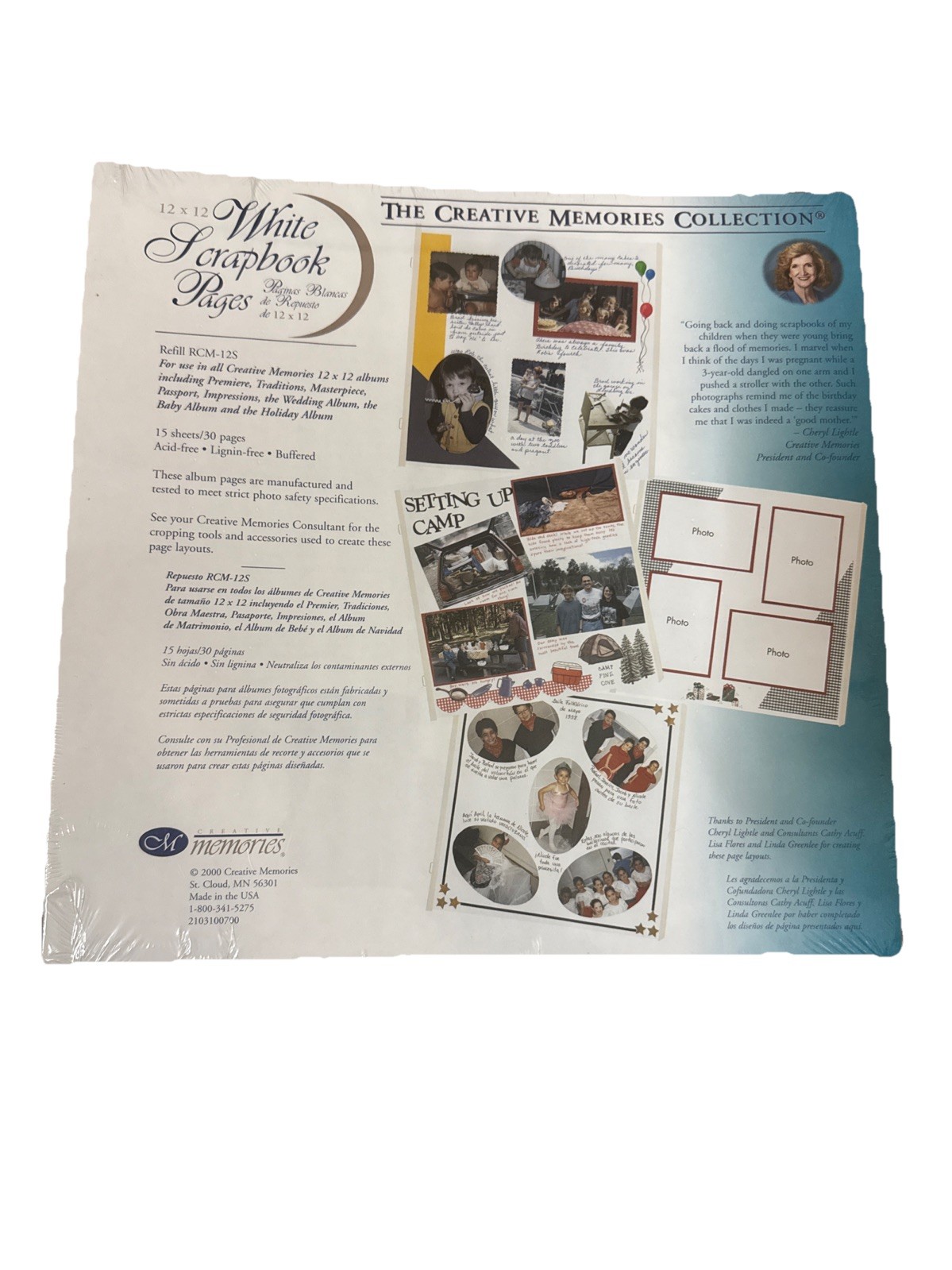 Creative Memories  12 x 12 Old Style Page Refills RCM-12S 15 Sheets NEW
